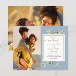 Convite de casamento com foto e roteiro de verdeja