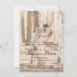 Convite de Casamento com Foto e Sobreposição de Le