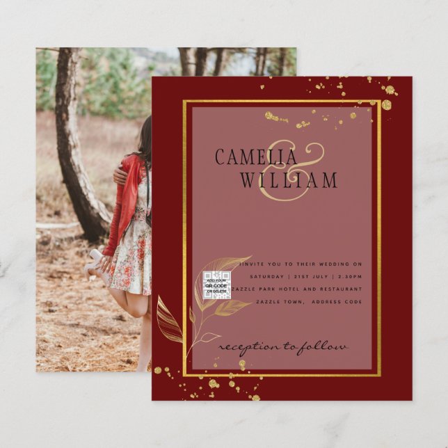 Convite de Casamento com Foto ECONOMICO Save the D (Frente/Verso)