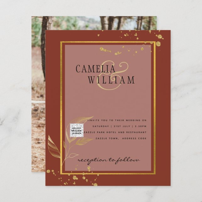 Convite de Casamento com Foto ECONOMICO Save the D (Frente/Verso)