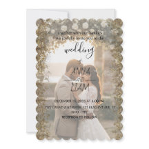 Convite de Casamento com Foto Elegante com Recorte