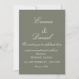Convite de Casamento com Foto Elegante Simples Ver