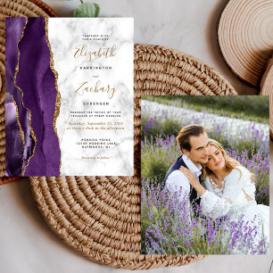 Convite de Casamento com Foto em Ágata Dourada Rox