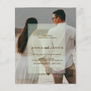Convite de casamento com foto em camadas orçamento
