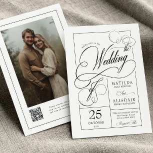 Convite de Casamento com Foto em Código QR com Let