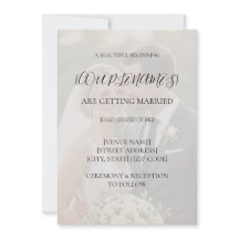 Convite de Casamento com Foto em Preto e Branco co