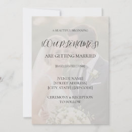Convite de Casamento com Foto em Preto e Branco co