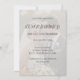Convite de Casamento com Foto em Preto e Branco co