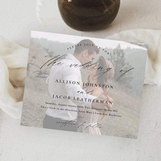 Convite de Casamento com Foto em Script Elegante e (Criador carregado)