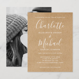 Convite de Casamento com Foto em Script Rústico Kr