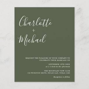 Convite de Casamento com Foto em Verde Oliva com O