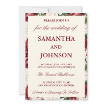 Convite de Casamento com Foto Floral em Marfim Vin