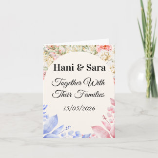 Convite de Casamento com Foto Floral Rosa com Ir