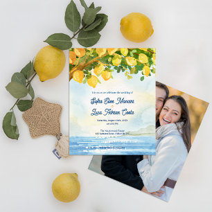 Convite de Casamento com Foto Limão da Costa Medit