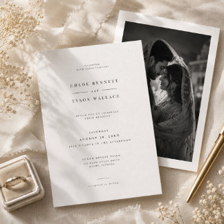 Convite de Casamento com Foto Minimalista Elegante