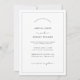 Convite de Casamento com Foto Minimalista Elegante