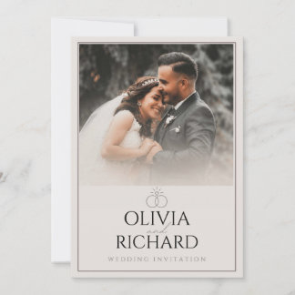 Convite de Casamento com Foto Minimalista Elegante