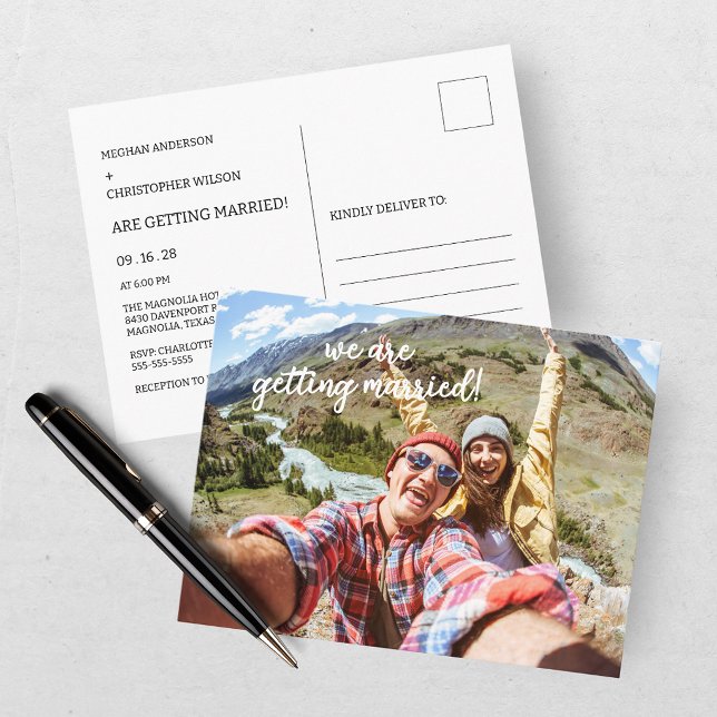 Convite de Casamento com Foto Moderna (Criador carregado)