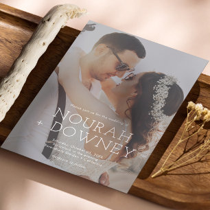 Convite de Casamento com Foto Moderno Simples &