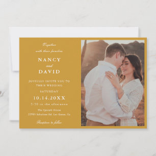 Convite de Casamento com Foto Mostarda
