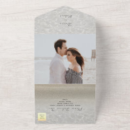 Convite de Casamento com Foto na Praia Tudo em Um