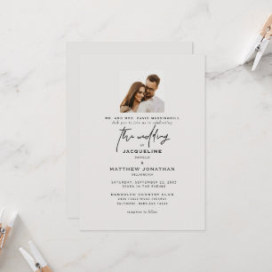 Convite de Casamento com Foto Nupcial Moderna