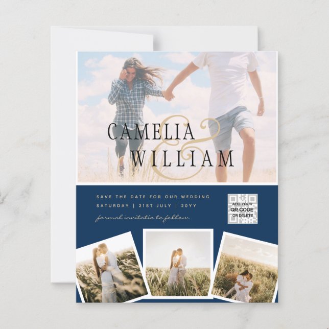 Convite de Casamento com Foto ORÇAMENTO Código QR  (Frente)