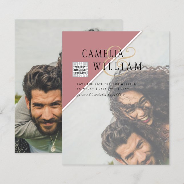 Convite de Casamento com Foto Orçamento Cores Mist (Frente/Verso)