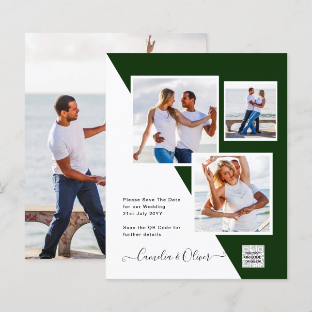 Convite de casamento com foto orçamento Salvar dat (Frente/Verso)