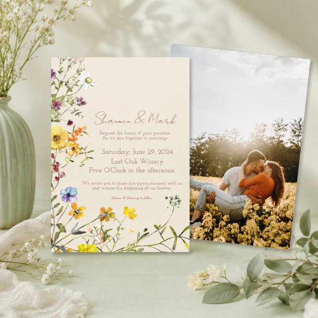 Convite de Casamento com Foto para Jardim de Flore (Criador carregado)