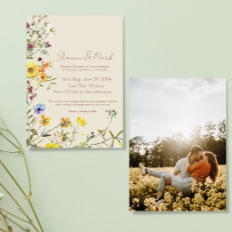 Convite de Casamento com Foto para Jardim de Flore