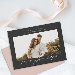 Convite de casamento com foto para salvar a data