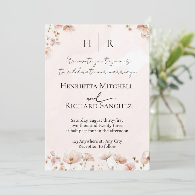 Convite de Casamento com Foto Personalizada do Cas (Em pé/Frente)