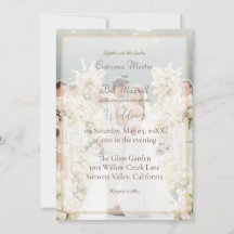 Convite de Casamento com Foto Personalizada Elegan