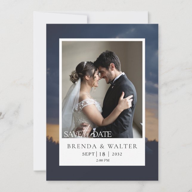 Convite de Casamento com Foto Personalizada Modern (Frente)