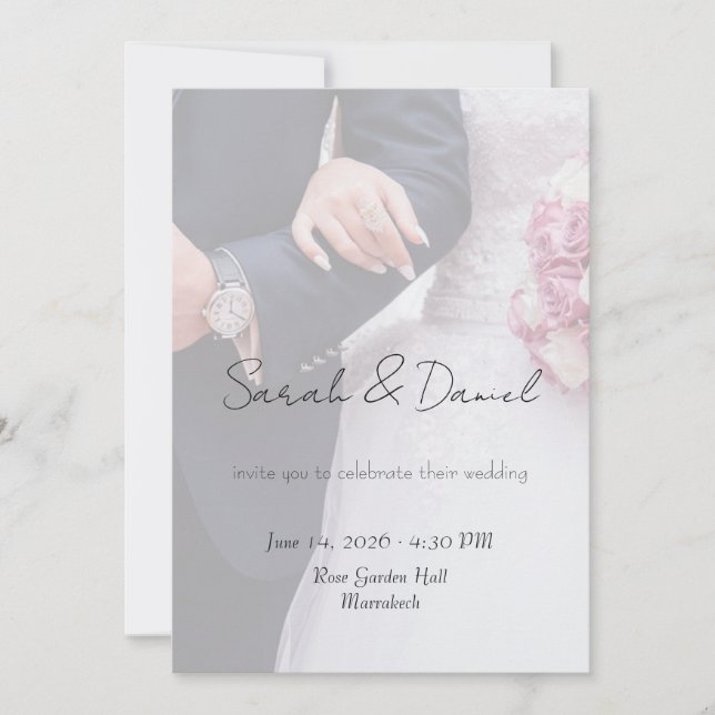 Convite de Casamento com Foto Personalizado (Frente)