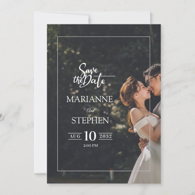 Convite de Casamento com Foto Personalizado em Let (Frente)