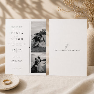 Convite de Casamento com Foto Preto e Branco Minim