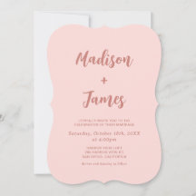 Convite de Casamento com Foto Rosa Bege