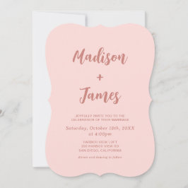 Convite de Casamento com Foto Rosa Bege