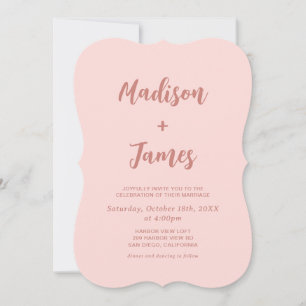 Convite de Casamento com Foto Rosa Bege