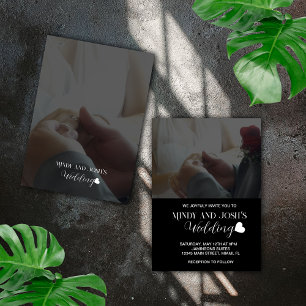 Convite de casamento com Foto Script Sobrenome cor