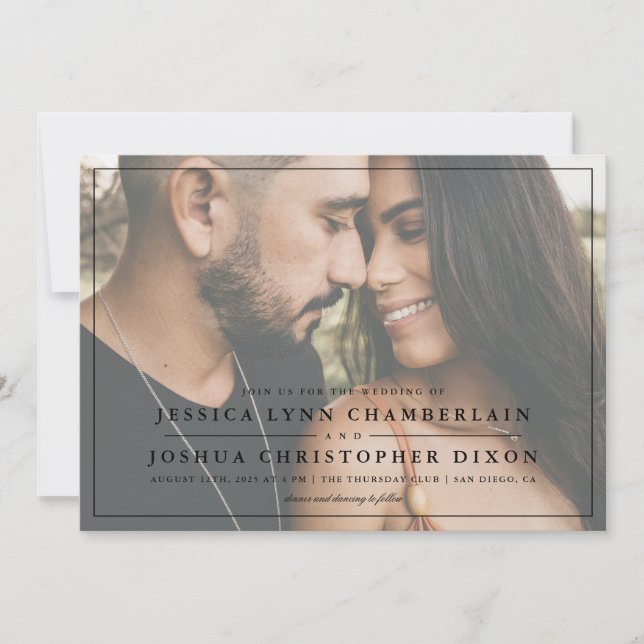 Convite de Casamento com Foto Simples (Frente)