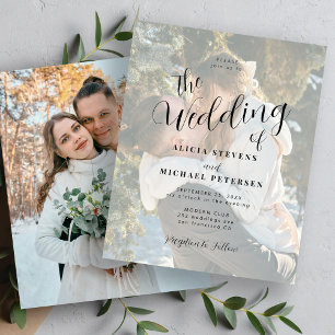 Convite de casamento com foto simples e elegante o