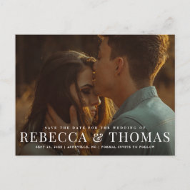 Convite de casamento com foto simples em postal