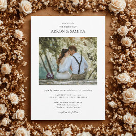 Convite de Casamento com Foto Simples Moderna