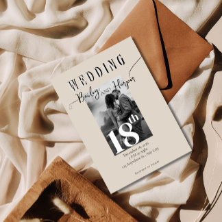 Convite de Casamento com Foto Simples Moderno Mini