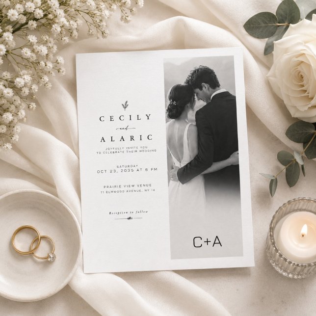 Convite de Casamento com Foto Vertical em Layout M (Criador carregado)