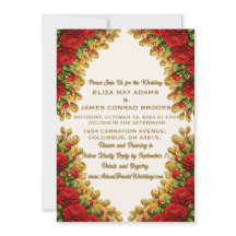 Convite de Casamento com Foto Vertical Ohio Red Ca