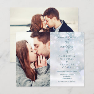 Convite de Casamento com Fotos de Flocos de Neve d